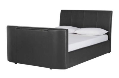 Hygena Lamberto Double TV Ottoman Bed - Black.